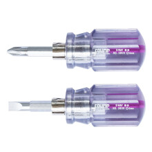 SKZIRI 2PCS Short Stubby Phillips and Flat Head Mini Short Screwdriver Set Magnetic Screwdriver Dual End
