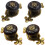 Kelier Ceramic Cabinet Knobs [4 Pack] Vintage Elegant Drawer Knobs with Bronze Backplate Cabinet Pull Handles for Kitchen/Dresser Drawer/Cupboard/W 1