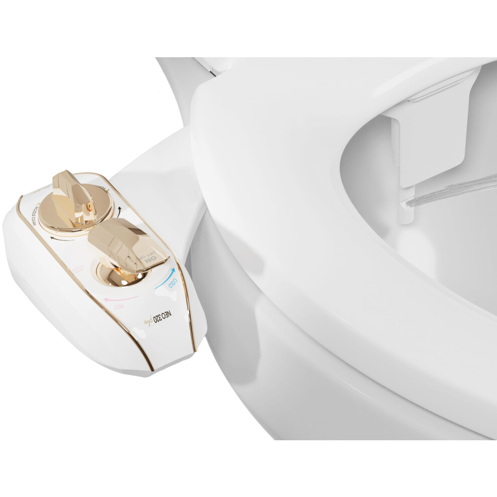 Luxe Bidet Neo 320 Plus - Patented Bidet Attachment For Toilet Seat Innovative Hinges To Clean Slide-In Install Advanced 360? Self-Clean Warm Dua 850039168314