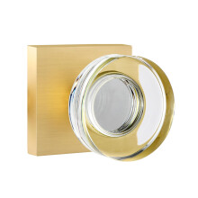 naubea 2 Pack Crystal Dummy Door Knob Gold Dummy Door Knobs Interior Satin Brass Door Knobs for Hall and Closet Glass Dummy Door Handles