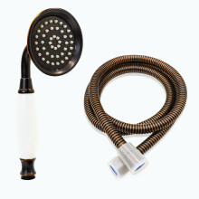 ENGA Vintage Hand-held Shower Rain Sprayer Brass Ceramic Shower Head with 59 Inch Hose (Oil Rubbed Bronze)