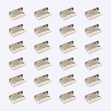 AOCEAN 24 PCS Angled Drawer Lock Strike Plate L-Shaped Cabinet Cupboard Drawer Lock Strike Plate for Home and Office Silver