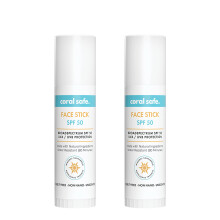 Reef Safe Sunscreen SPF 50 Mineral Face Stick 2 Pack Hawaii & Mexico Approved Biodegradable Zinc Vitamin E Oxybenzone & Octinoxate Free Water R