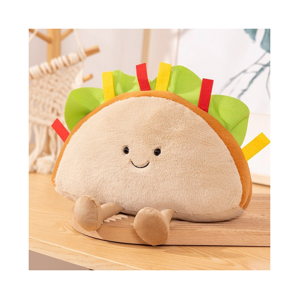 (Taco) Plush Vegetable Mood Toy Sandwich French Fries Pizza Taco 2628cm Stuffed Doll