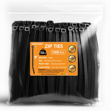 COMRUN 1000PCS 8INCH NYLON ZIP LIGNES 50 POULEURS RESILITE TENSILE EN CABLE NOIR TIAU INDUSTRIEL UV UV DURT DURMENT POUR LA GARDIS HOME GARNIS GA