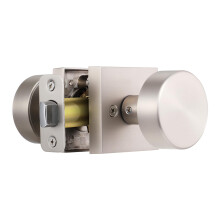 coolnews Satin Nickel Passage Door Knobs Interior Brushed Nickel Door Knob for Closet and Hallway Modern Interior Round Door Handles