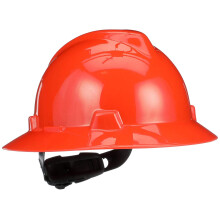 Capacete de aba completa MSA 496075 V-Gard com suspenso de catraca Fas-Trac III | Tiras de coroa autoajustveis ????com proteo superior contra