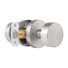 naubea Satin Nickel Passage Door Knob Brushed Nickel Interior Door Knobs for Closet and Hallway Doors Round Modern Non-Locking Door Handles