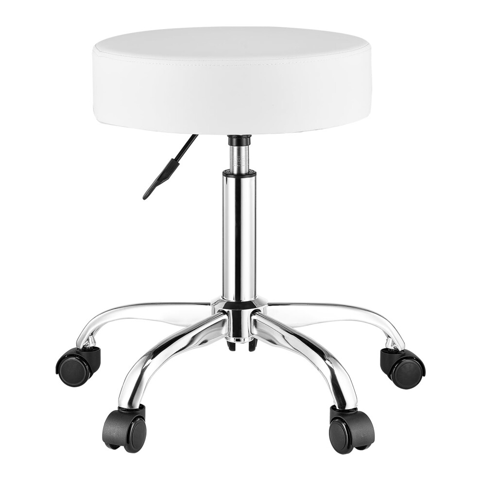 VEVOR Rolling Stool with Wheels  450 LBS Weight Capacity Round Rolling Stool Chair  Height Adjustable Thickened PU Leather Swivel Stool for Salon  Spa