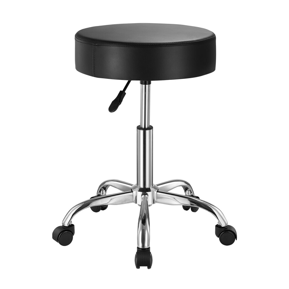 VEVOR Rolling Stool with Wheels  450 LBS Weight Capacity Round Rolling Stool Chair  Height Adjustable Thickened PU Leather Swivel Stool for Salon  Spa