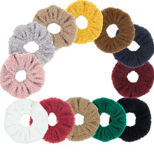 DINPREY 12 kpl nalle- ja suloisia kani-tekoturkishiuslenksuja p  rr  isill   pallopommilla naisille, tyt  ille ja lapsille 12 kpl nalle-tekoturkis-D