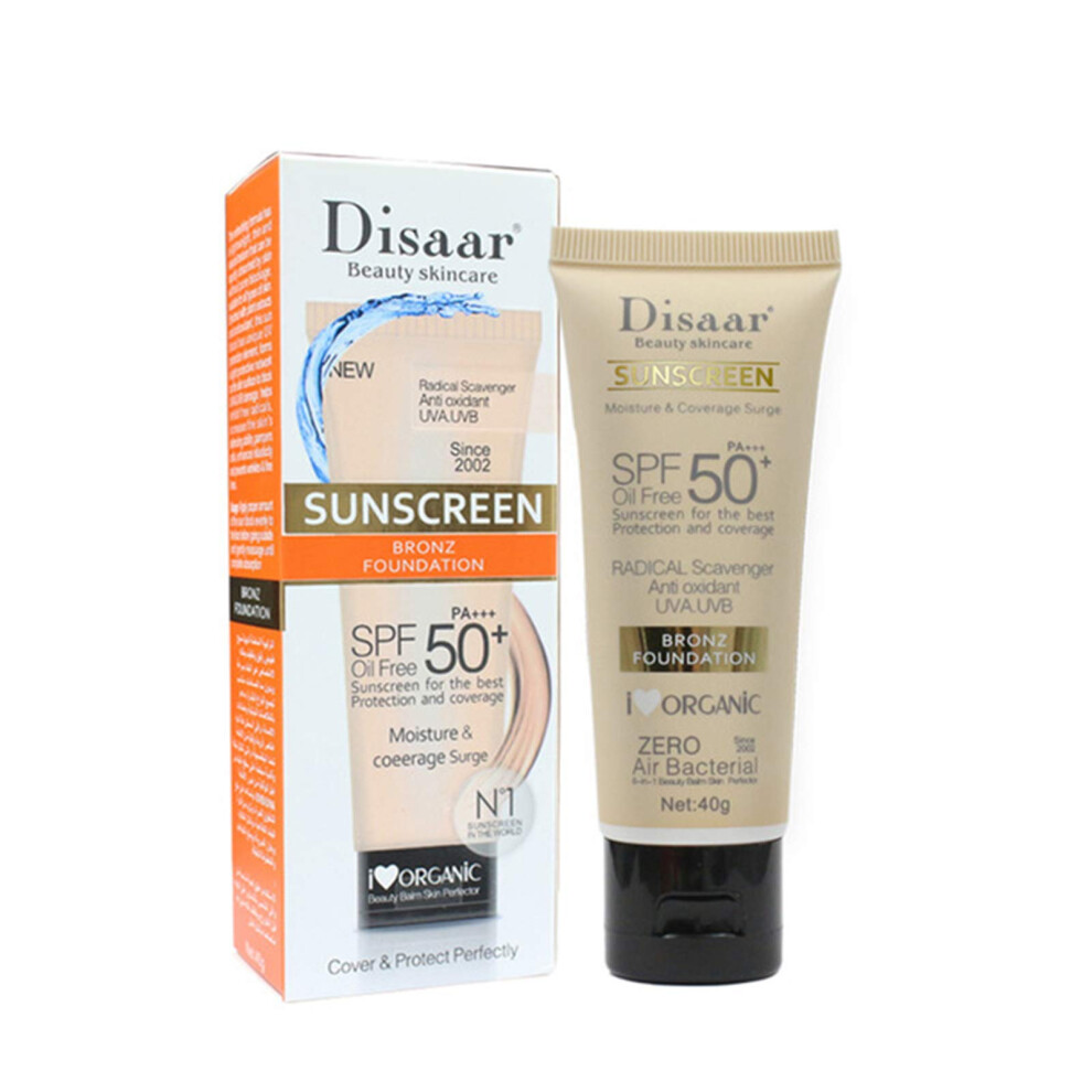 Disaar Skã¸Nhed Cream Disaar Beauty Sunscreen Foundation Face Body Skin Protection Anti-Aging Oil Control Moisturizing Care Removes Peeling 40G Pa+++ Spf 50+