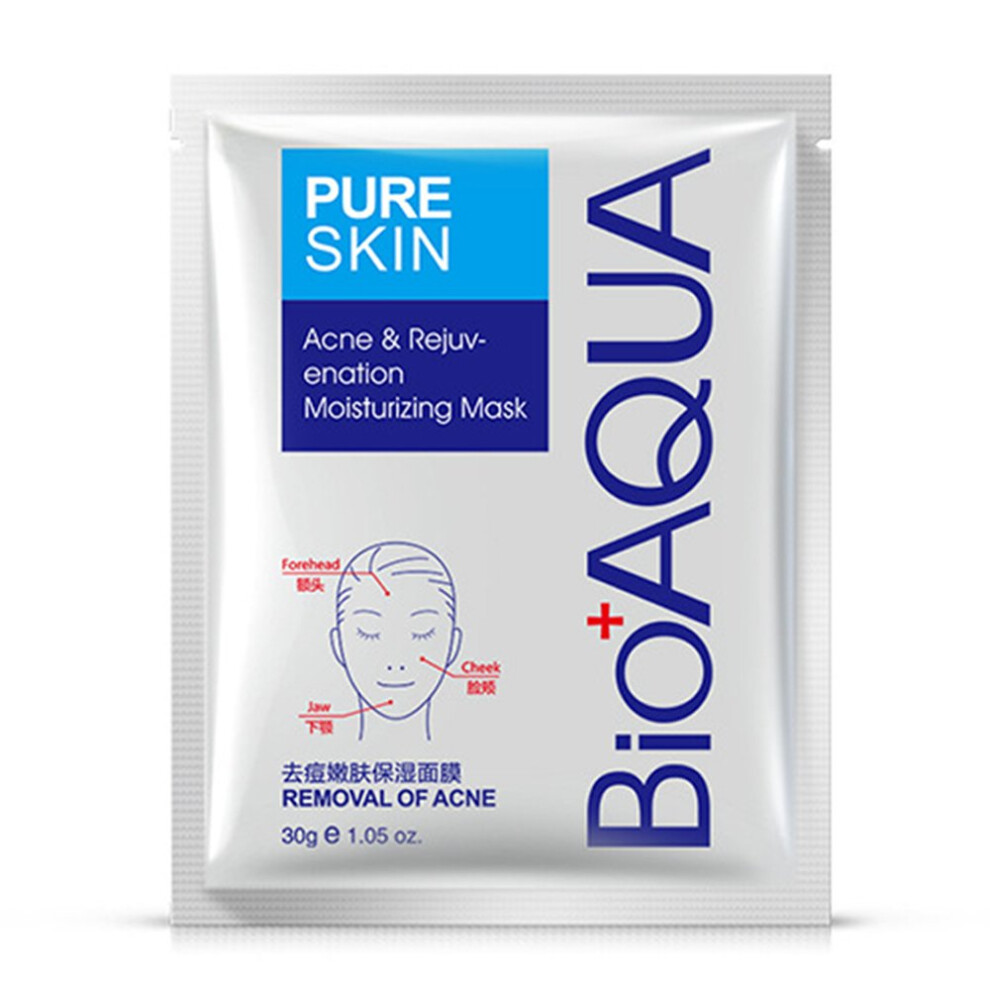 Bioaqua Pureskin - Acne & Rejuvenation Mask Sheet Treatment Face Rejuvenation Effective Removal Hamamelis Extract Nourishing Of (Pack Of 4 Mask Sheets