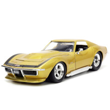 Jada Toys Big Time Muscle 1:24 1969 Chevy Corvette Stingray ZL-1 Die-cast Car Gold Toys for Kids and Adults