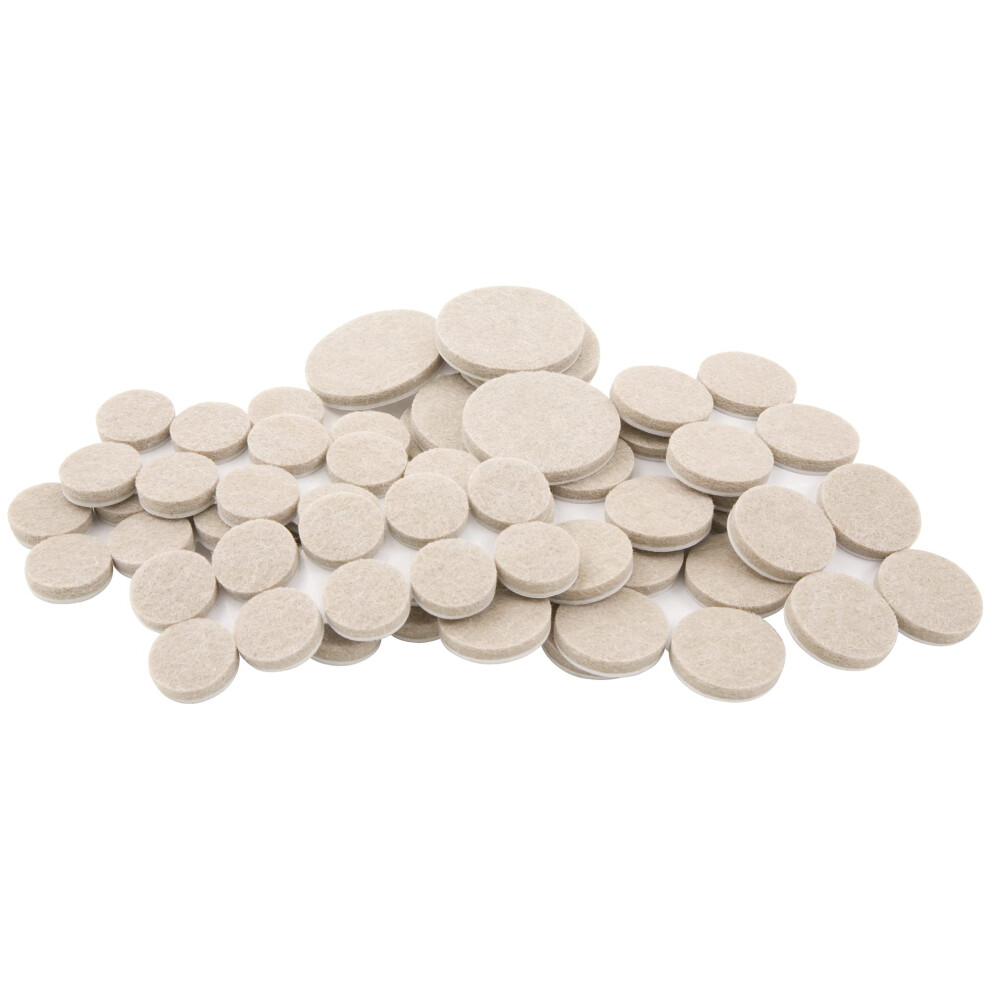 Softtouch Assorted Self-Stick Felt Furniture Pads - Protect Surfaces From Scratches & Damage Beige (80) 074523076163