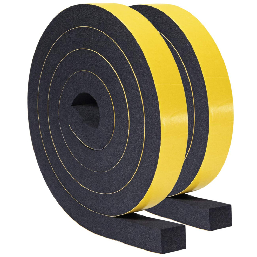 Torrami Foam Seal Tape 1 Inch W X 3/4 Inch T X 6.5 Ft Length High Density Foam Weather Strip Neoprene Stripping With Adhesive (Total 13 Ft Length 2 R 653846857194