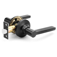 ANNFUZ Round Passage Door Lever for Hallway Closet Interior Non-Locking Door Handle Reversible for Right & Left Side Indoor Lever Sets Keyless Free