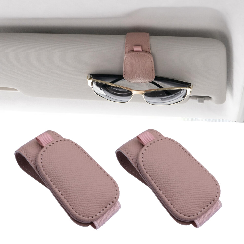 Yuoyar Black 2 Packs Magnetic Sunglass Holder For Car Visor - Sunglasses Clip For Car Visor Universal Fit For Different Size Eyeglasses - Convenient Interio
