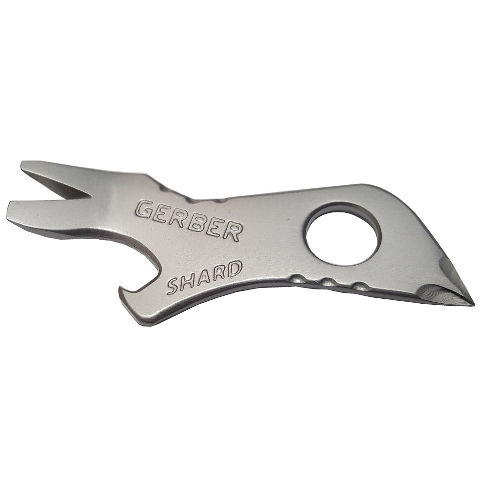 Gerber Gear Shard Keychain - Mutlitool Keychain with Bottle Opener  Screwdriver  and Wire Stripper - EDC Gear and Equipment - Silver