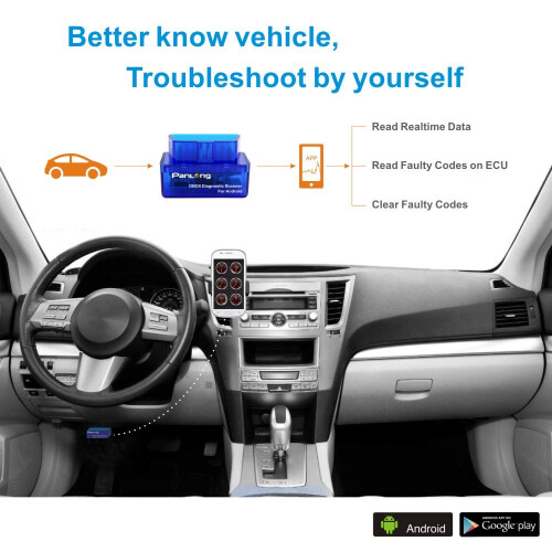 Panlong OBD2 Scanner Bluetooth OBDII Diagnostic Tool Car Code Reader Turn Off Check Engine Light Support Android Torque App 1