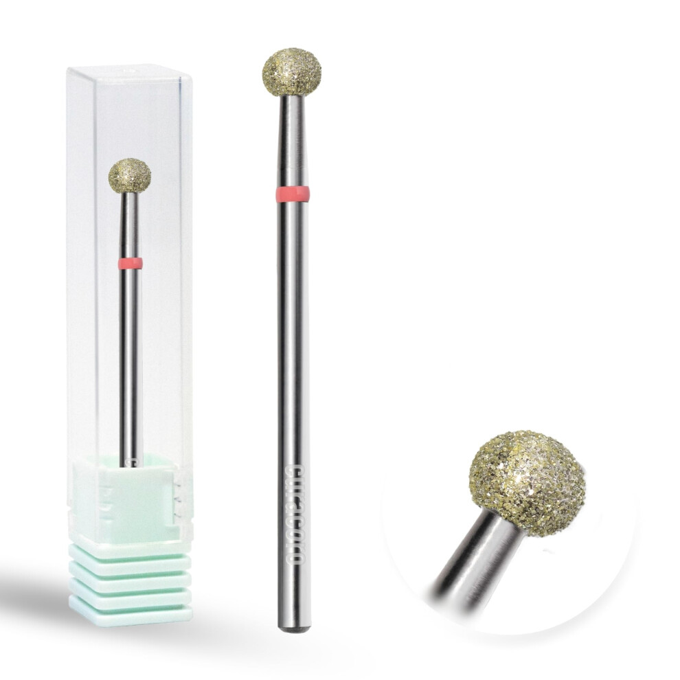Curacoro Cuticle Nail Drill Bit 3/32'' - 4.5Mm Ball Shape Diamond Bit (Coarse) For Professional Finish Refine & Smooth Acrylic Or Gel Nails Nail Art