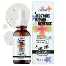 Made in USA Natural Peptide Retinol Niacinamide Eye Serum Anti Aging Brightening Firming Under Eye Care Non-greasy Formula - 1oz/30ml (#Purifect Resto