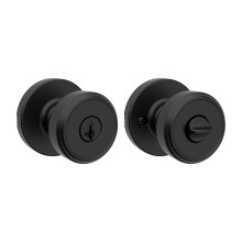 Kwikset Maven Entry Door Knob with Lock and Key Secure Keyed Handle Exterior Front Entrance and Bedroom Matte Black Pick Resistant SmartKey Rekey