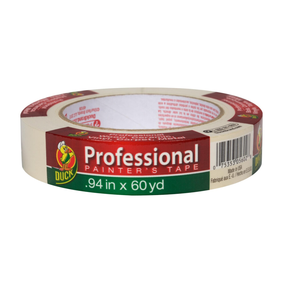 Duck Brand Professional Painter's Tape 0.94 Inches By 60 Yards Beige Single Roll (1362488) 075353056028