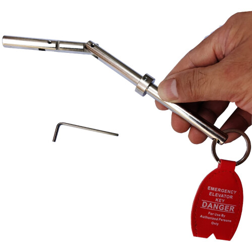 YNFAG Emergency Key Double Drop Ben Solid Steel Elevator Door Key (1)