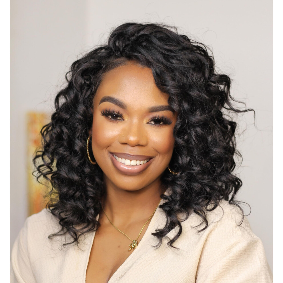 Extensiones De Cabello Sint Tico Trenzado De Ganchillo Con Ondas Profundas Y Ondas De Agua Para Mujeres Negras, 8 Paquetes (23 Cm, 1 Unidad)-image