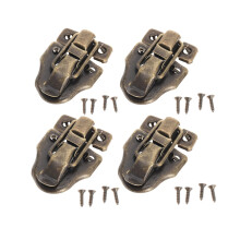 Dophee 4pcs Retro Style Box bascule verrouille Catch Catch antique en fer canard canal pour bijoux bote cadeau en bois coffre coffre coffre coff