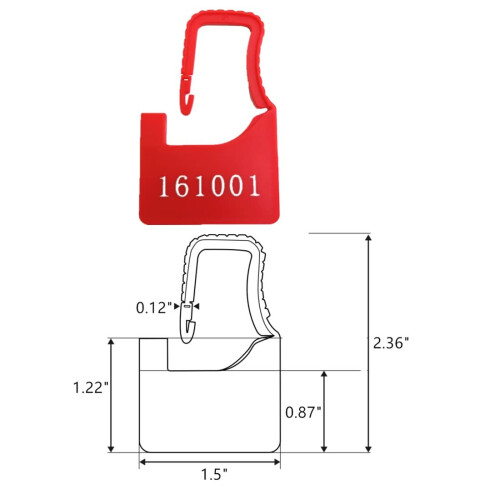 Numrerade Skerhet Plast Hngls Ttningar Liten Rd 100 st per pse 1