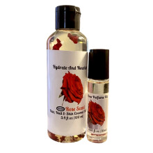 2 csomag Rose Body Oil s Roll-On Parfm Olaj hajra s borre. Illatos kkuszolaj. 3,4 fl oz 10 ml-es utazsi mretu palackok
