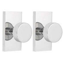 HIEMEY Dummy Door Knob Interior Polished Chrome Door Handle Modern Round Heavy Duty Door Knobs for Bifold Closet Doors 2 Pack