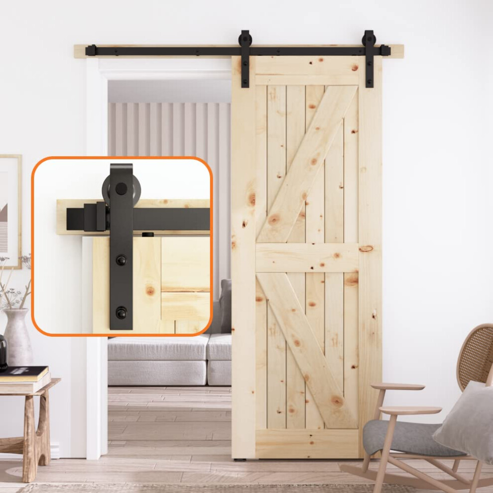 Kit de quincaillerie pour porte de grange coulissante simple SKYSEN 5,5 pi Rail de porte de grange en mat   riau    pais de 1/4 po - Disponible de 4