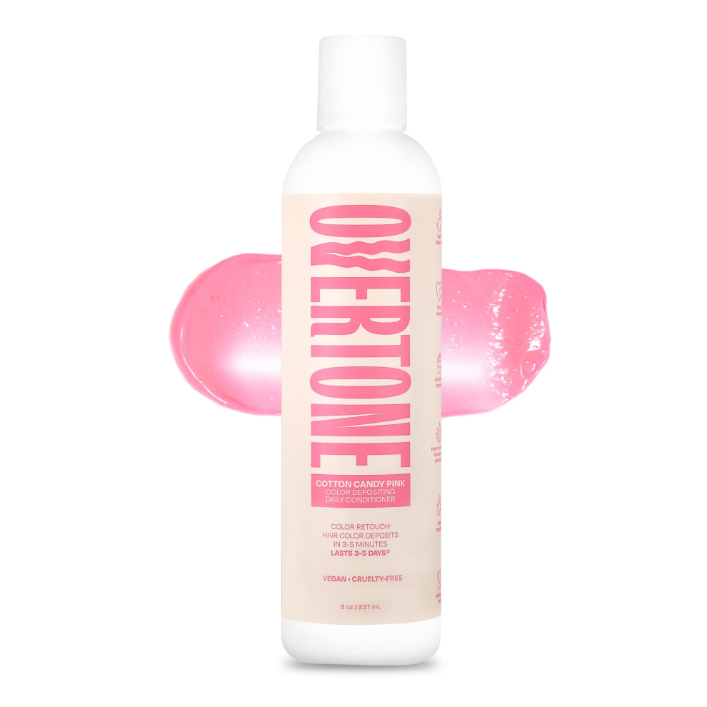 Overtone Haircare Daily Conditioner: 8 oz Semi-permanent Hair Conditioner With Shea Butter & Coconut Oil  Prevent Fading & Refresh Color  Safe  Vegan