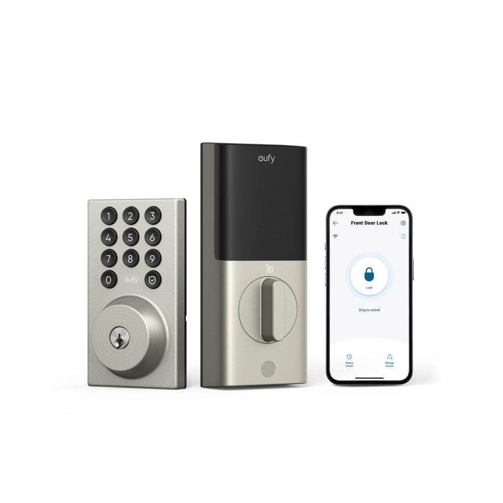 eufy Smart Lock C30  Keyless Entry Door Lock  Built-in WiFi Deadbolt  Smart Lock for Front Door  No Bridge Required  Easy Installation  App Remote Con