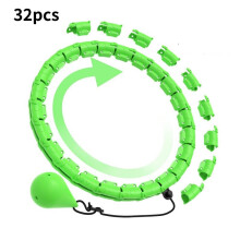 (Green 32pc, Hollow) Hoop Hula Detachable Intelligent Womens Fitness Reducing Abdominal Exercise
