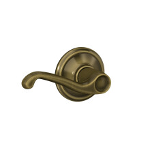 Schlage F10 V FLA 609 Flair Door Lever  Hall & Closet Passage Lock  Antique Brass