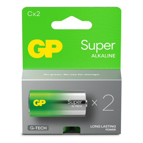 GP Super Alkaline C-Batterie, 14A/LR14, 2er-Pack