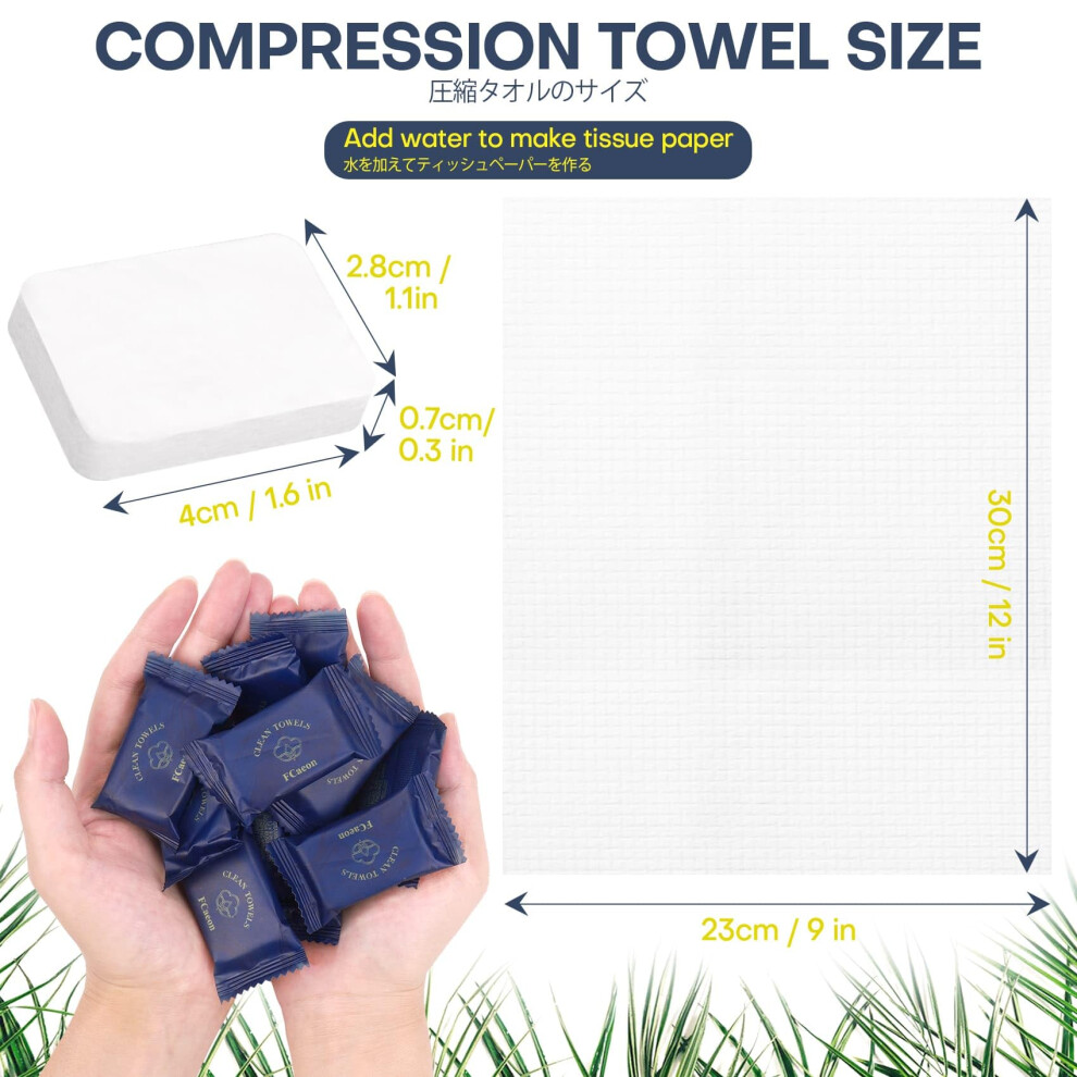 LEKOCH Lot De 100 Serviettes Compressées En Bambou – Mini Lingettes Voyage, Tube Métal Inclus – Écologiques, Douces, Idéales Camping Beauté Et Déplacements
