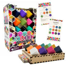 Genius do projeto: Chroma Cube Um quebra -cabe   a l   gico colorido 12 Blocos de madeira coloridos 25 Breadaser Cards Puzzle Great Gift 1 Player Gam