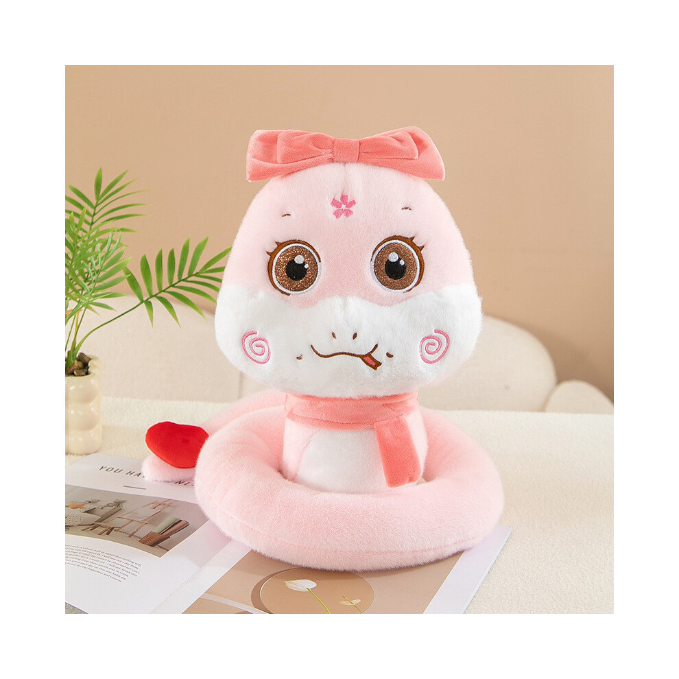 (Pink, 25cm/9.84in) Of Year The Snake Mascot Plush Toy Cartoon Stuffed Doll Gift Kids Decoration-image-OPC-PGTDYTS-NEW
