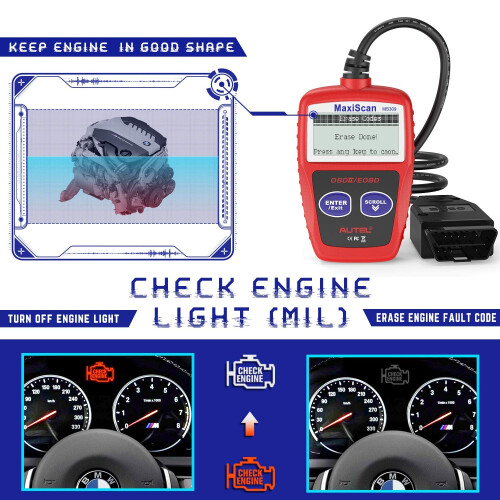 Autel Autel OBD2 Scanner MS309 Καθολικός Αναγνώστης Κωδικών Βλάβης Αυτοκινήτου 2