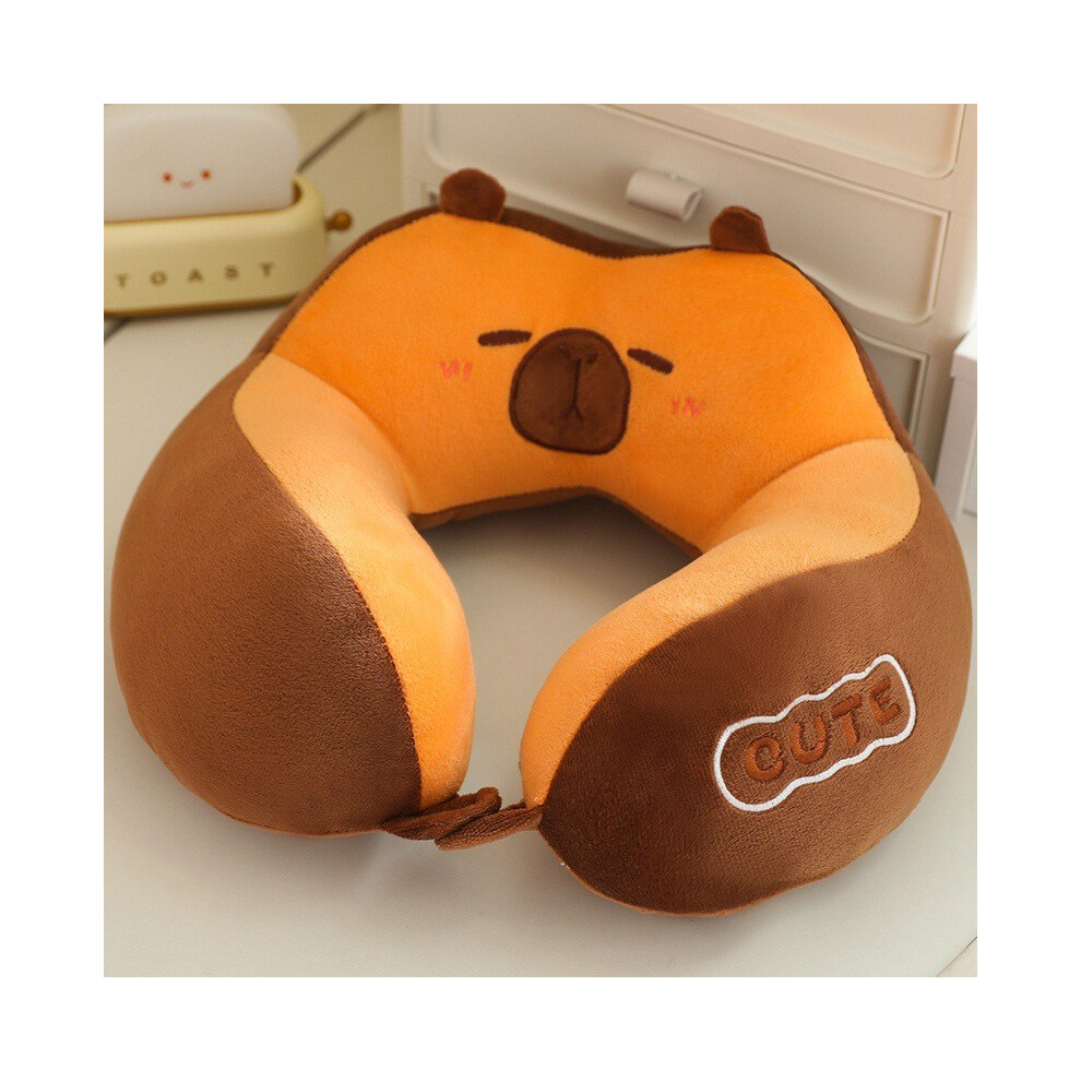 (Capybara) Husky Dinosaur Capybara Pig Shark Cat U Shape Neck Pillow Gifts Decorations
