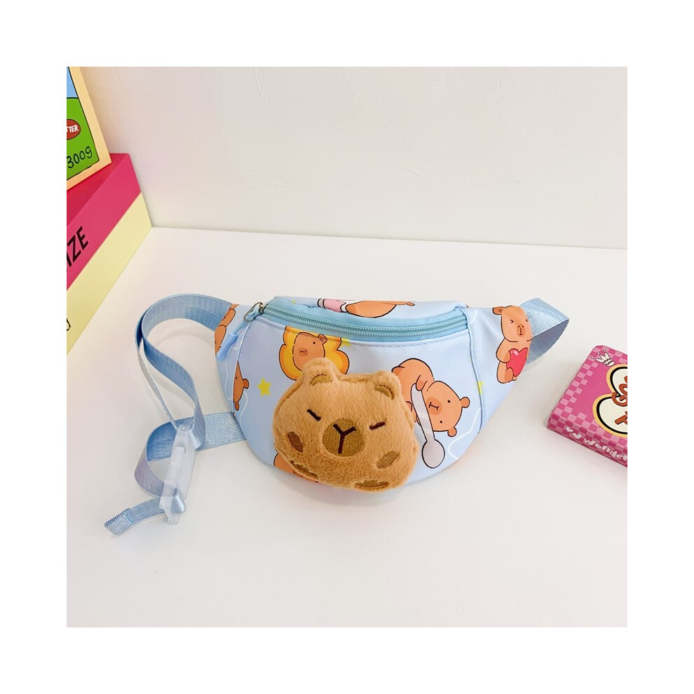 (Blue) Whimsical Cartoon Capybara Waist Bag For Kids In Various Colors Preschool For Ideal-image-OPC-PGTF269-NEW