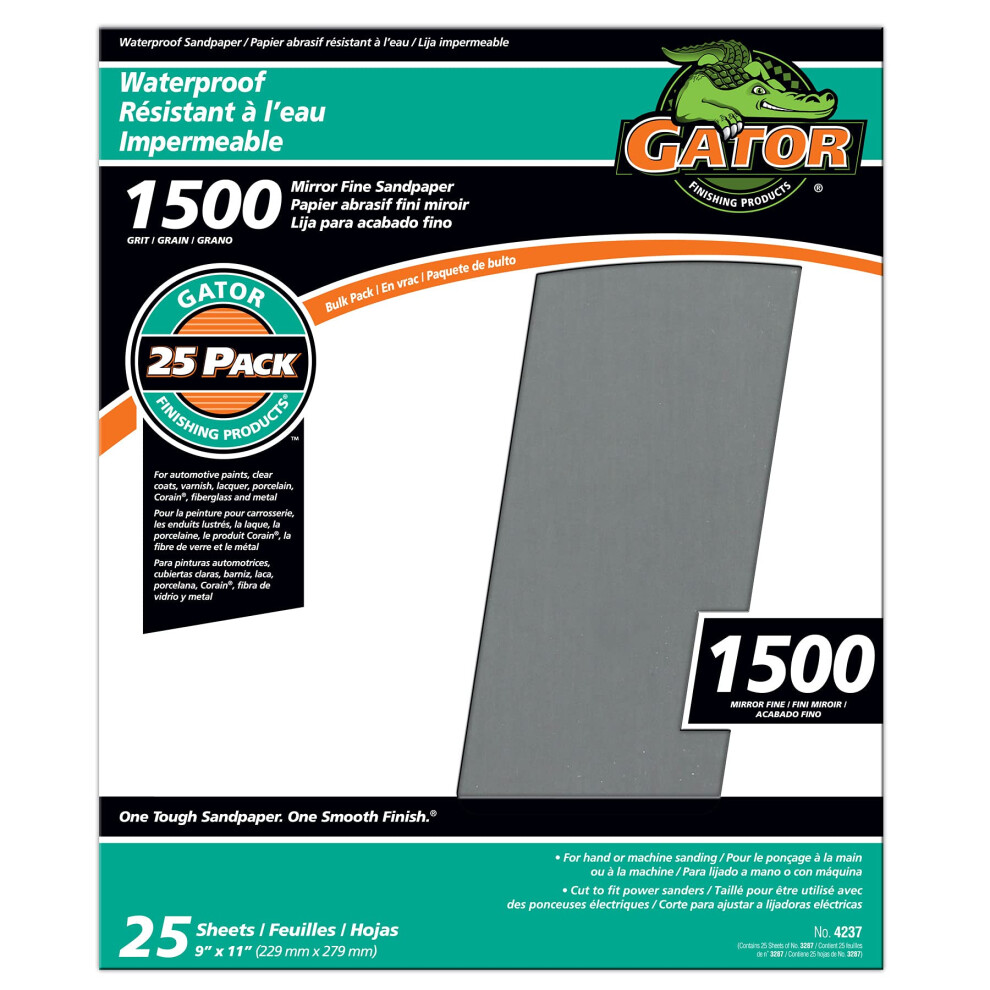 Photos - Power Tool Accessory Gator 9"""" x 11"""" Waterproof Sanding Sheets 1500 Grit 25 Pack 4237