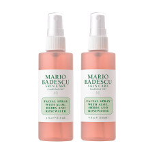 Mario Badescu Facial Spray with Aloe  Herbs and Rose Water for All Skin Types  Face Mist that Hydrates  Rejuvenates & Clarifies  4 FL OZ(Pack of 2)