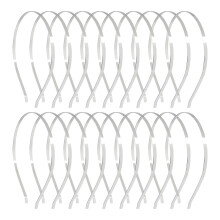 Lawie 20 Pack Bulk 5 MM Thin Silver Gold Black Plain Blank Hard Metal Headbands Skinny Base Headband Slim Simple Wire Hair Bands Clasps Crown Tiara F