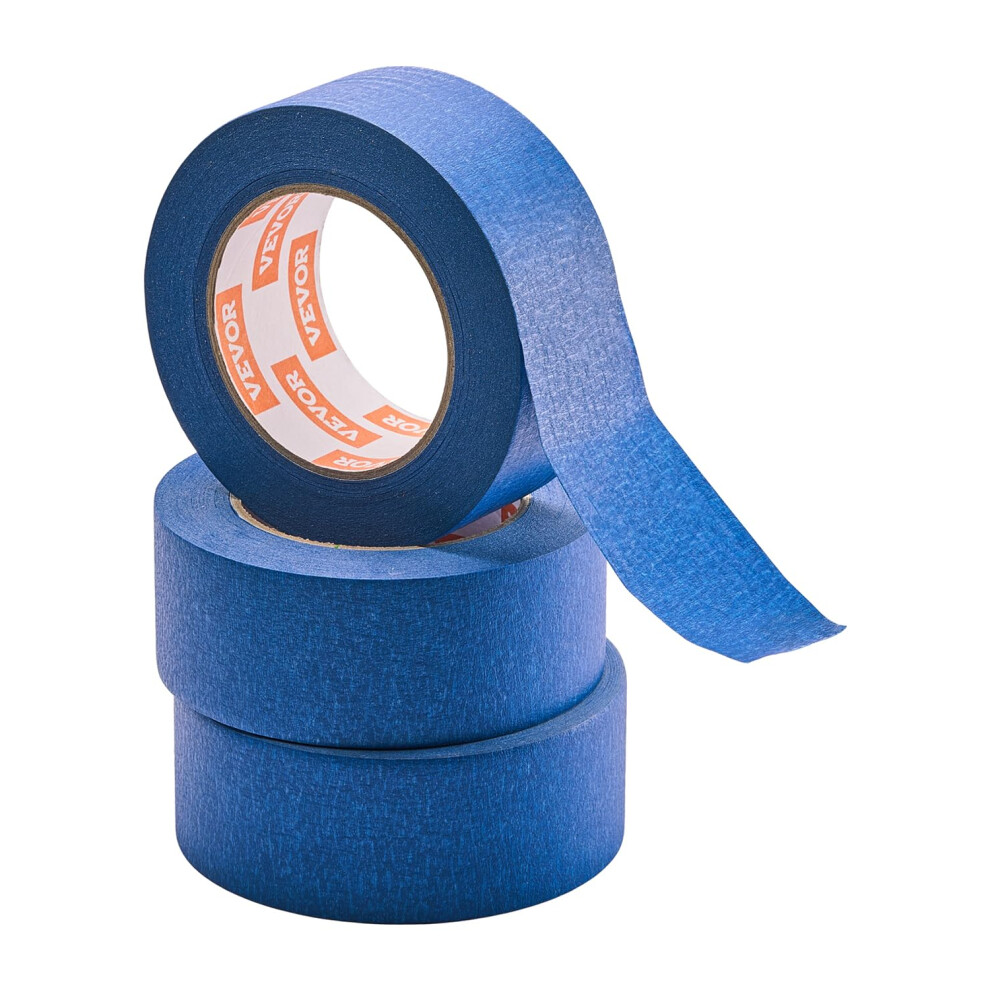 VEVOR Painters Tape  2 Inch Wide (1.88 In x 60 Yds)  3 Rolls  Blue Painter Tape for Painting  Edge  Trim  Ceiling  Masking Tape Protects Surfaces and